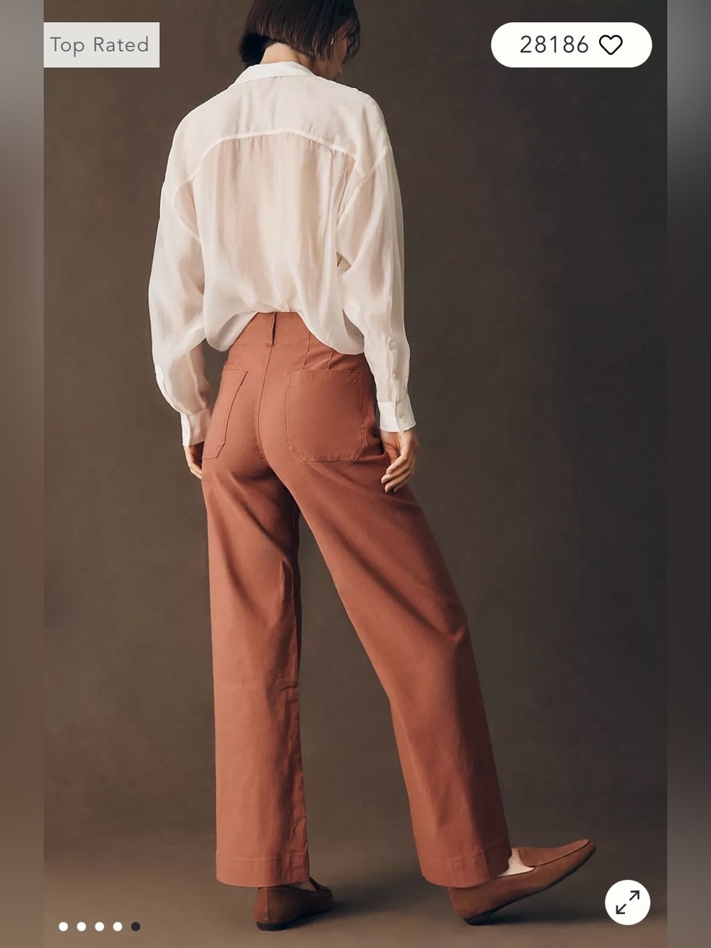 Maeve The Colette Full Length Wide Leg Pants in Cinnamon Size 29. NWT FLAW - Picture 5 of 15